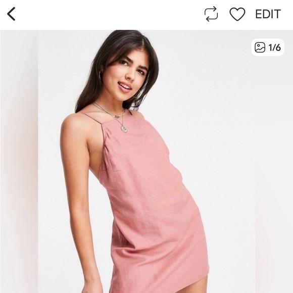 Abercrombie & Fitch Linen Cotton Blend Mini Dress - Picture 6 of 6